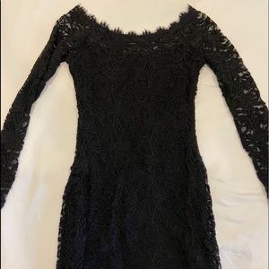 Black lace mini dress